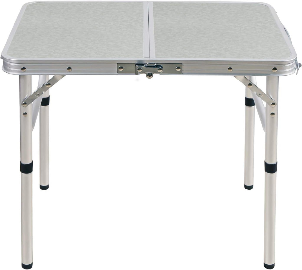 White 3 Foot Aluminum Folding Camping Table with Adjustable Legs A2305