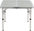 White 3 Foot Aluminum Folding Camping Table with Adjustable Legs A2305