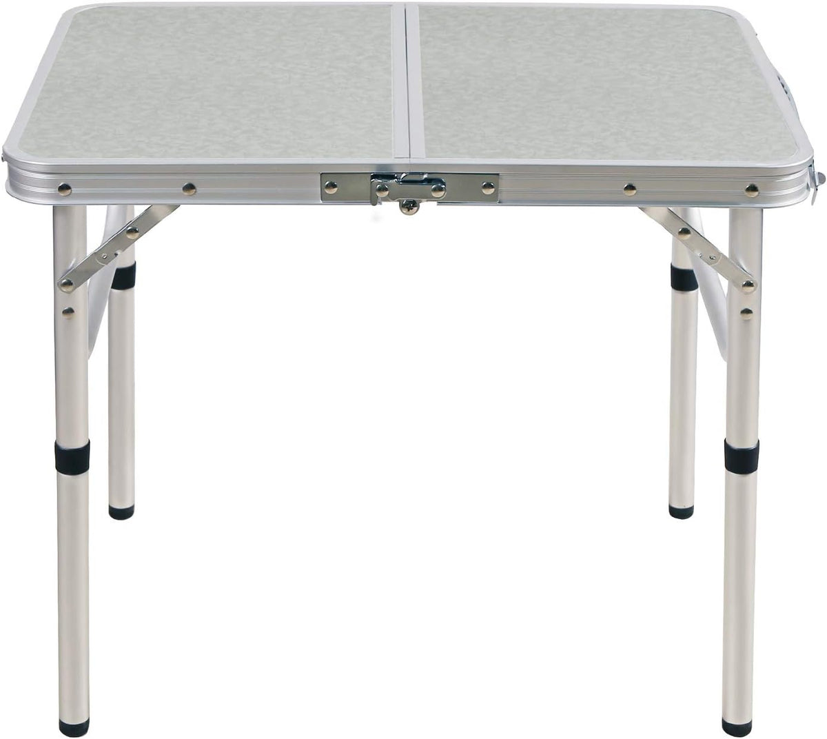 White 3 Foot Aluminum Folding Camping Table with Adjustable Legs A2305