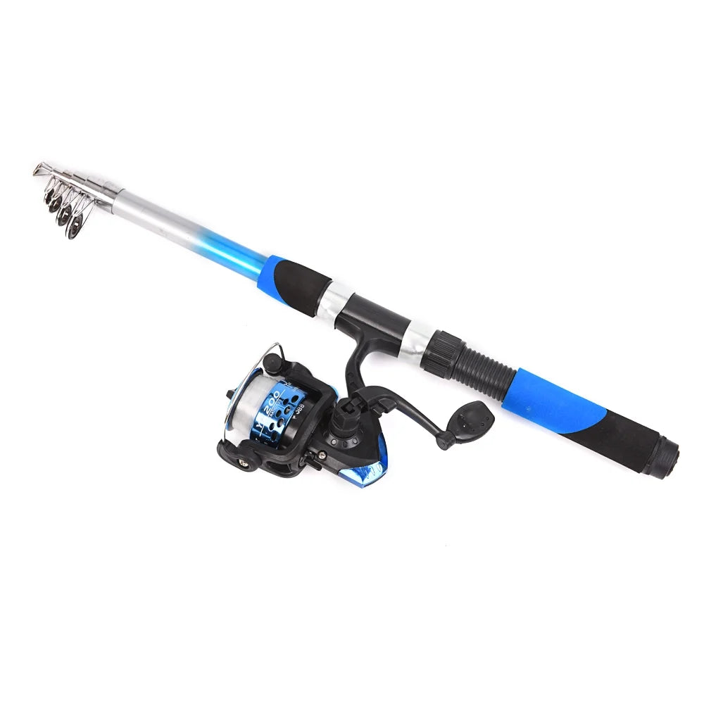 2.1m Telescopic Fishing Rods with 2PCS Reels Fishing Bag H62377