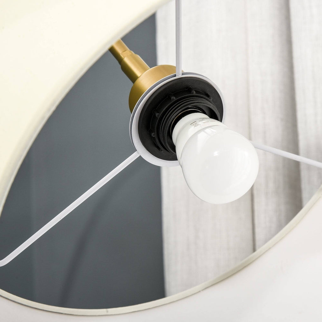 Cream White 6ft Arch Shape Floor Lamp with Metal Round Base Q2868