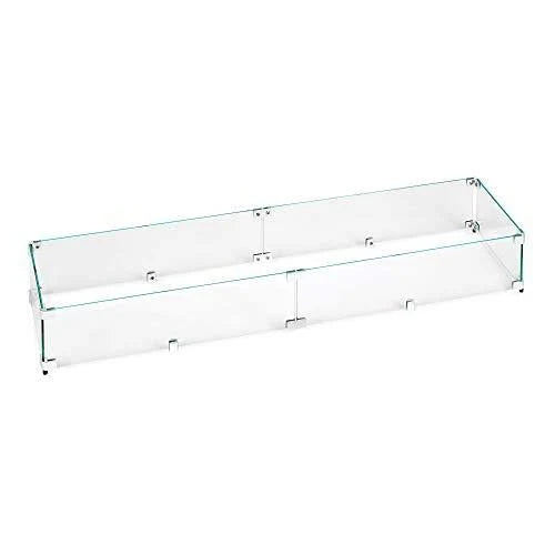 Rectangular Fire Pit Glass Wind Guard, 41x17 inch P12584