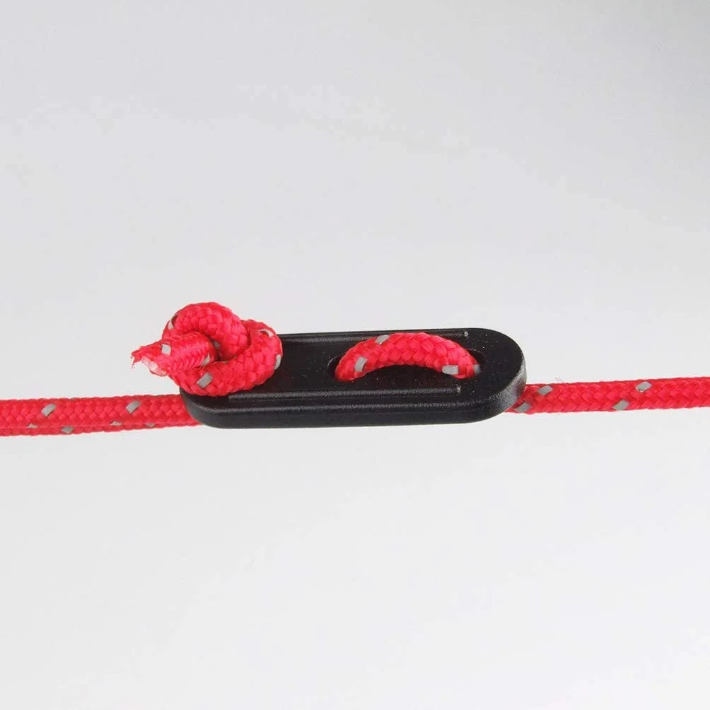 50 Pcs Black Plastic Cord Tensioners Rope Adjuster for Camping Y5608