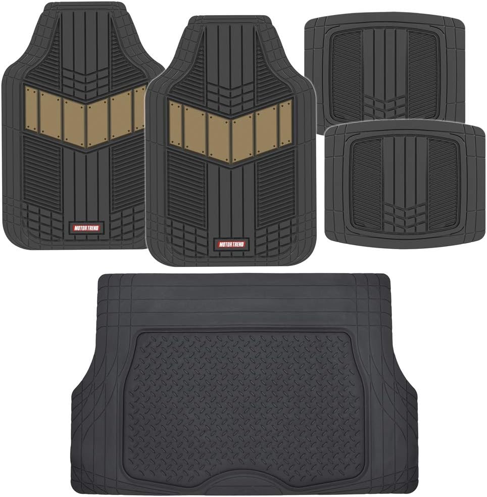 Gray Rubber Auto Floor Mats with Cargo Trunk Liner Q89536