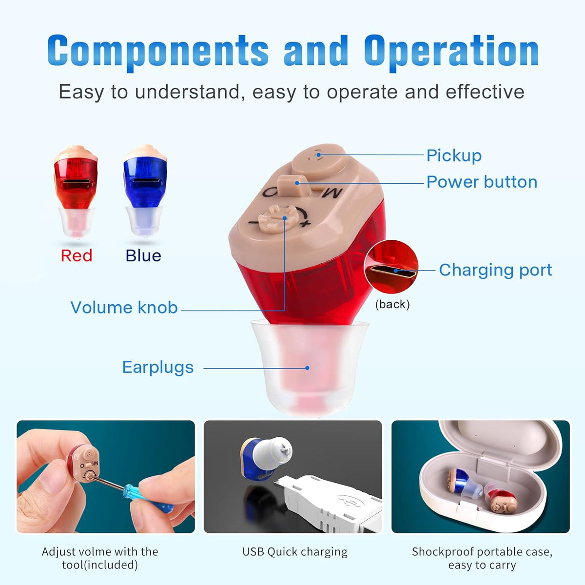 Rechargeable Invisible Hearing Aid 2 Pack C47512