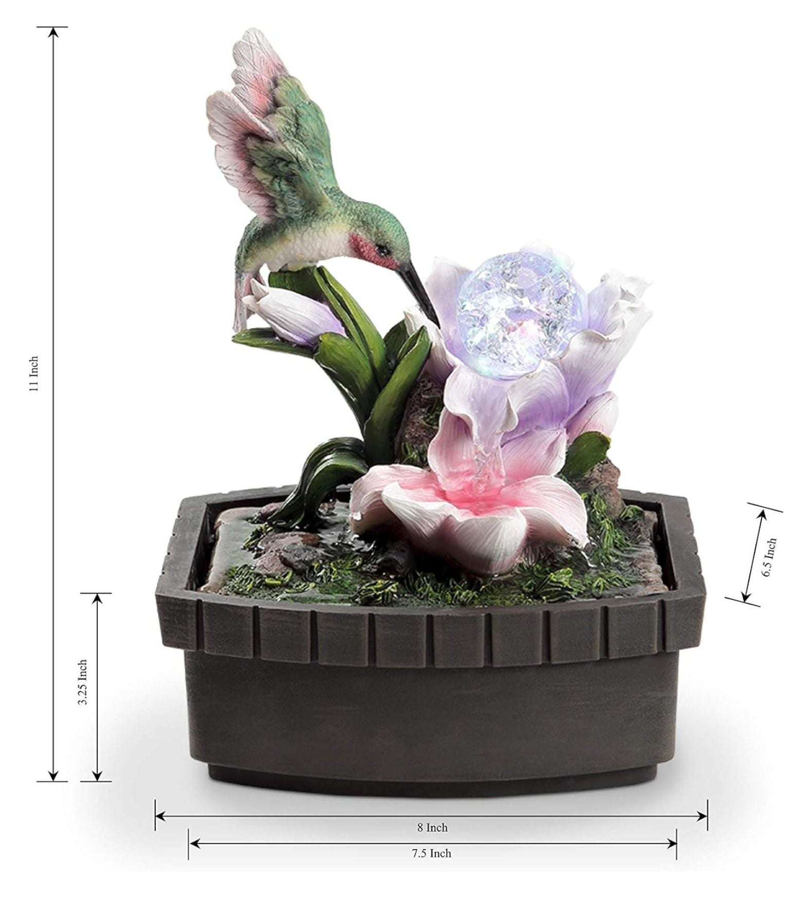 11" H Multicolor Table Fountain W9591