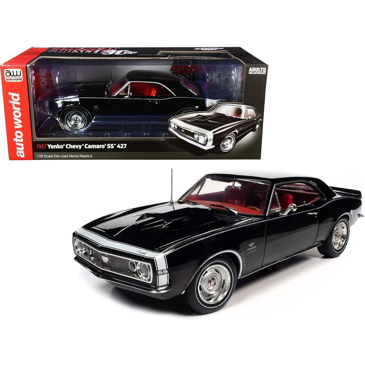 1967 Chevrolet Camaro Yenko SS 427 Hardtop Tuxedo Black with Red Interior B866352