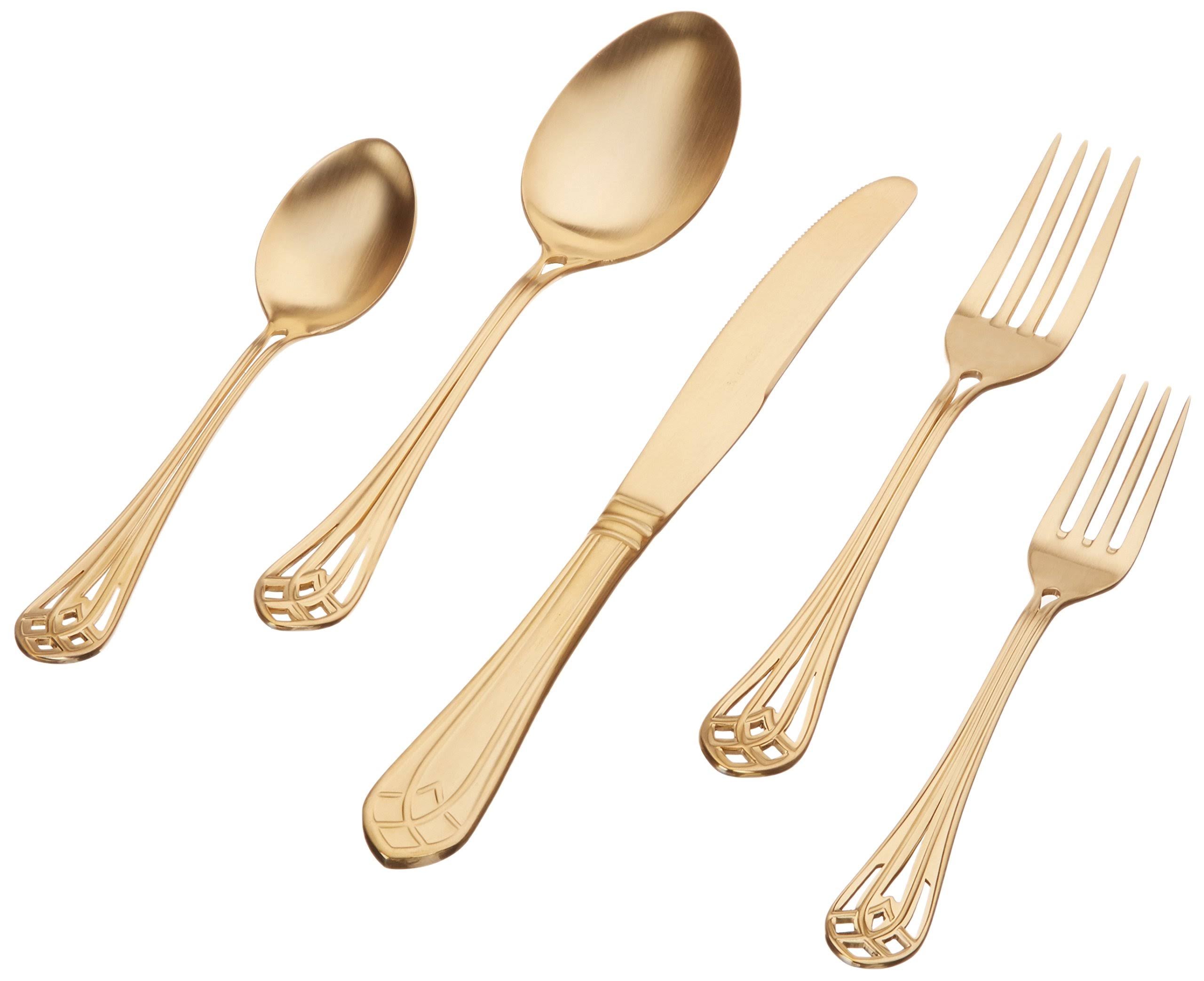 5-Piece Place Setting, 18/10-Inch, Full Gold Matte Finish F845405