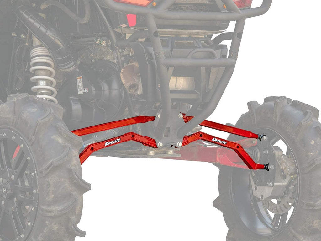 Red Heavy-Duty Boxed Rear Radius Arms for Polaris RZR XP 1000 B211