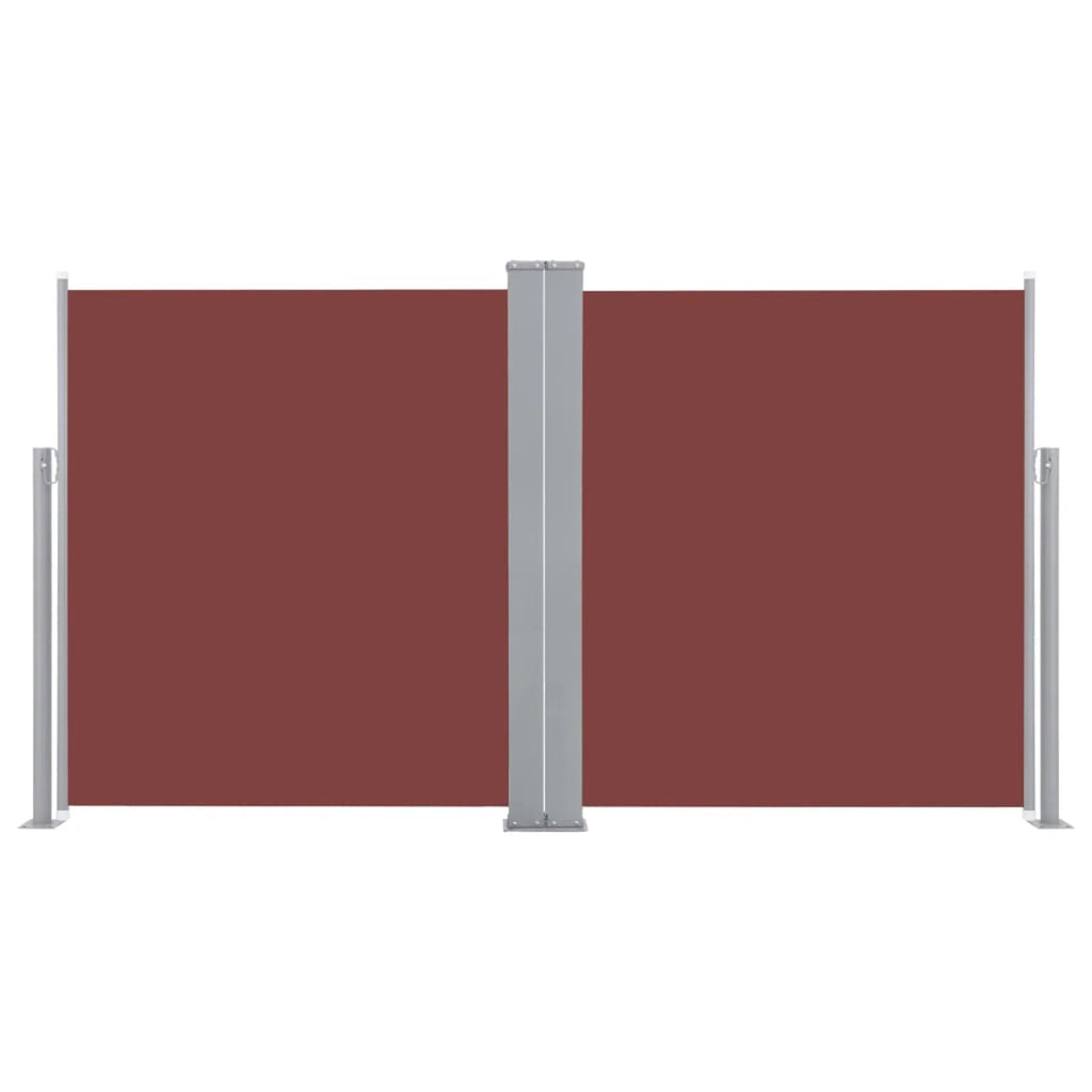 Retractable Side Awning Brown 55.1"x236.2" Y754
