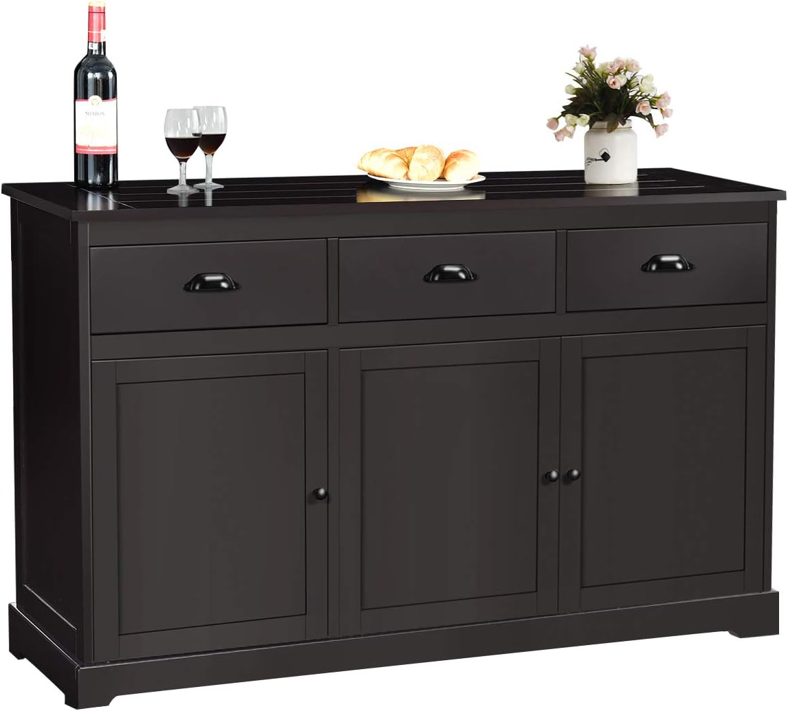 White Sideboard with 2 Cabinets and 3 Drawers N1203