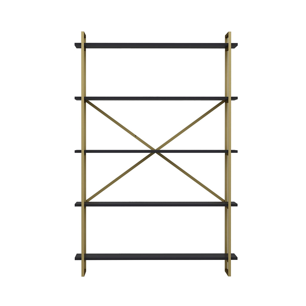 Modern Bookcase Anthracite Gold M66725