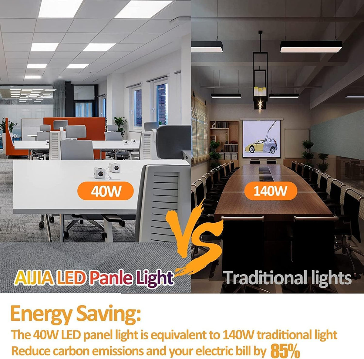 2x2FT LED Flat Panel Light, Selectable CCT, Dimmable, 40W 4000LM, 4Pack O148