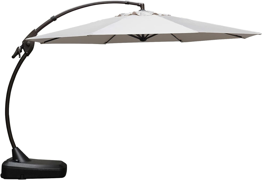 11 FT Curvy Aluminum Offset Umbrella with Base D752876