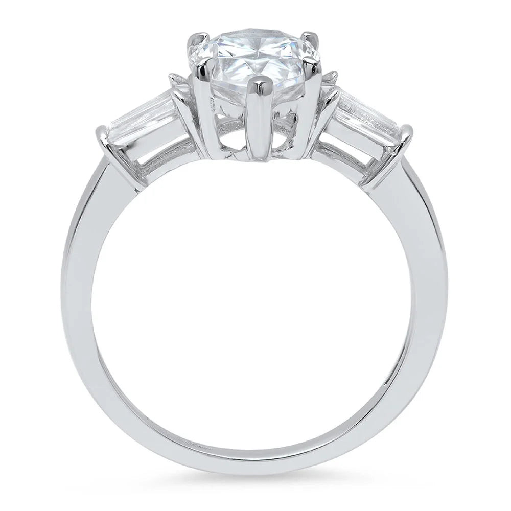 18K White Gold Three-Stone Diamond Engagement Ring D725861
