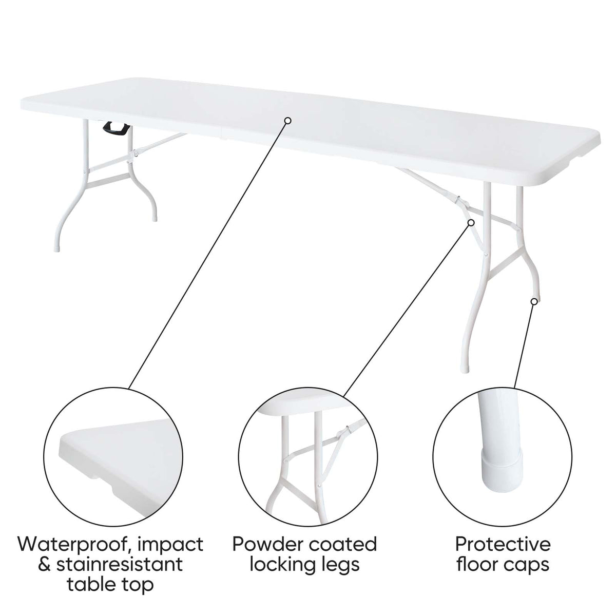8ft Multi-purpose Outdoor Folding Picnic Table J611