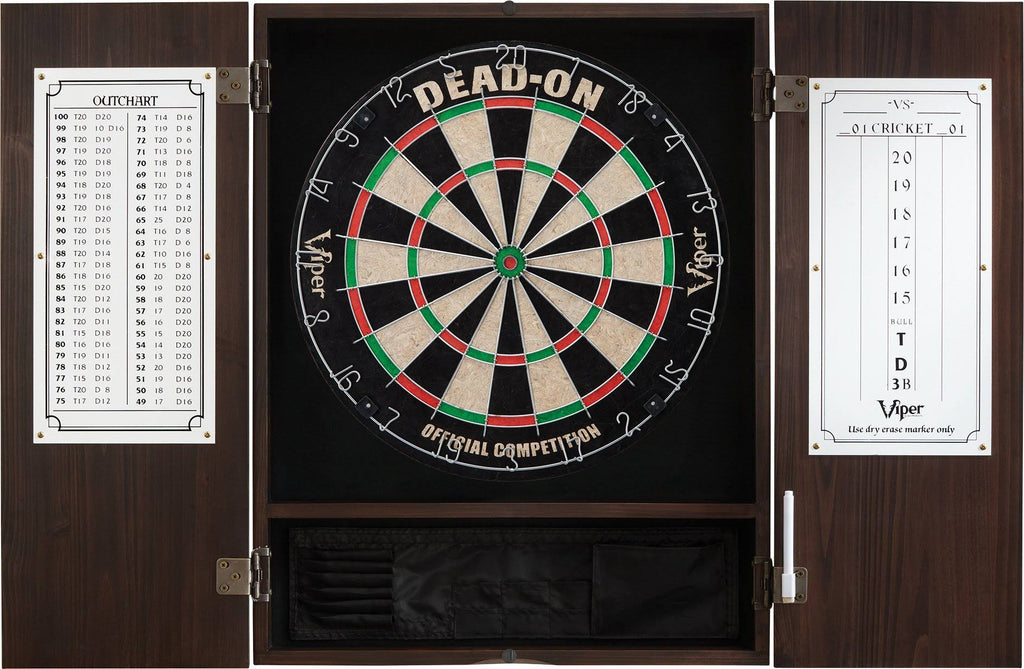 Solid Wood Cabinet & Sisal/Bristle Dartboard Bundle R937000