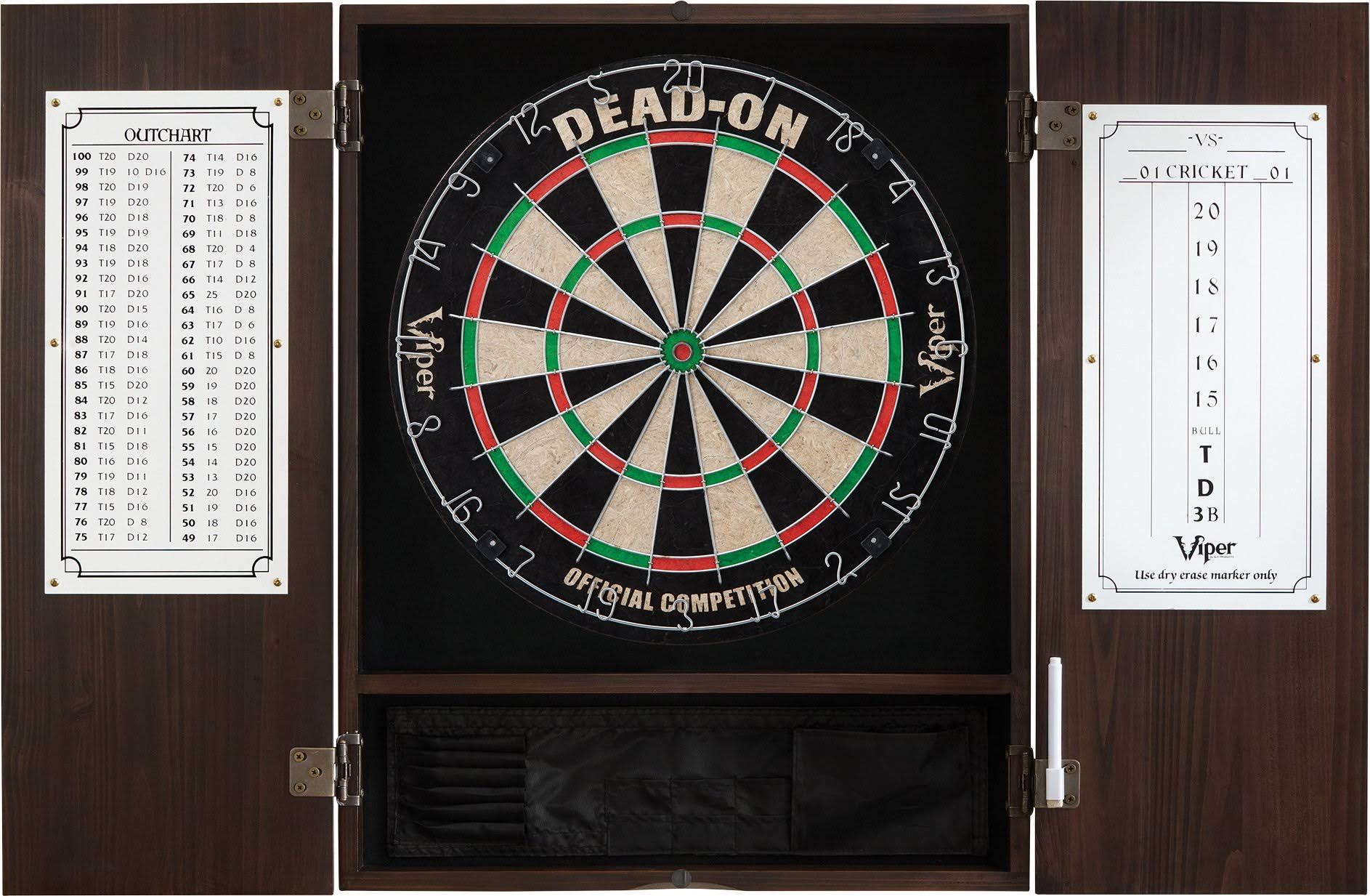 Solid Wood Cabinet & Sisal/Bristle Dartboard Bundle R937000