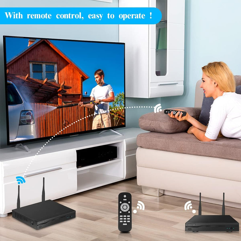 2K 3.0MP Wireless Security Camera System, 8 Channel NVR with 6TB HDD W92093