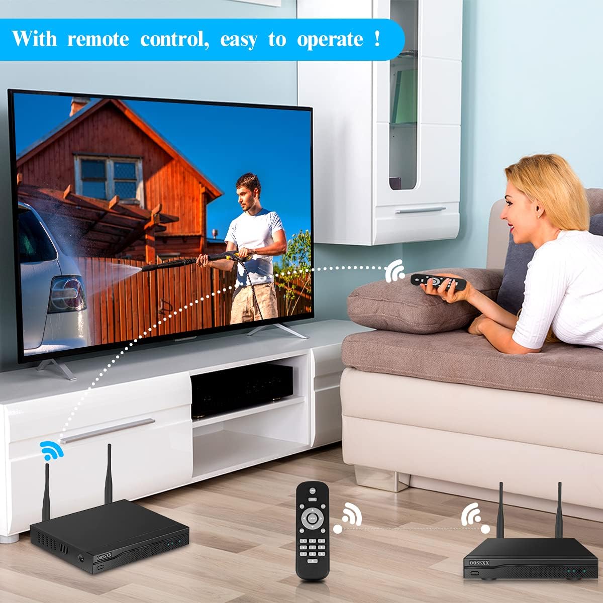 2K 3.0MP Wireless Security Camera System, 8 Channel NVR with 6TB HDD W92093