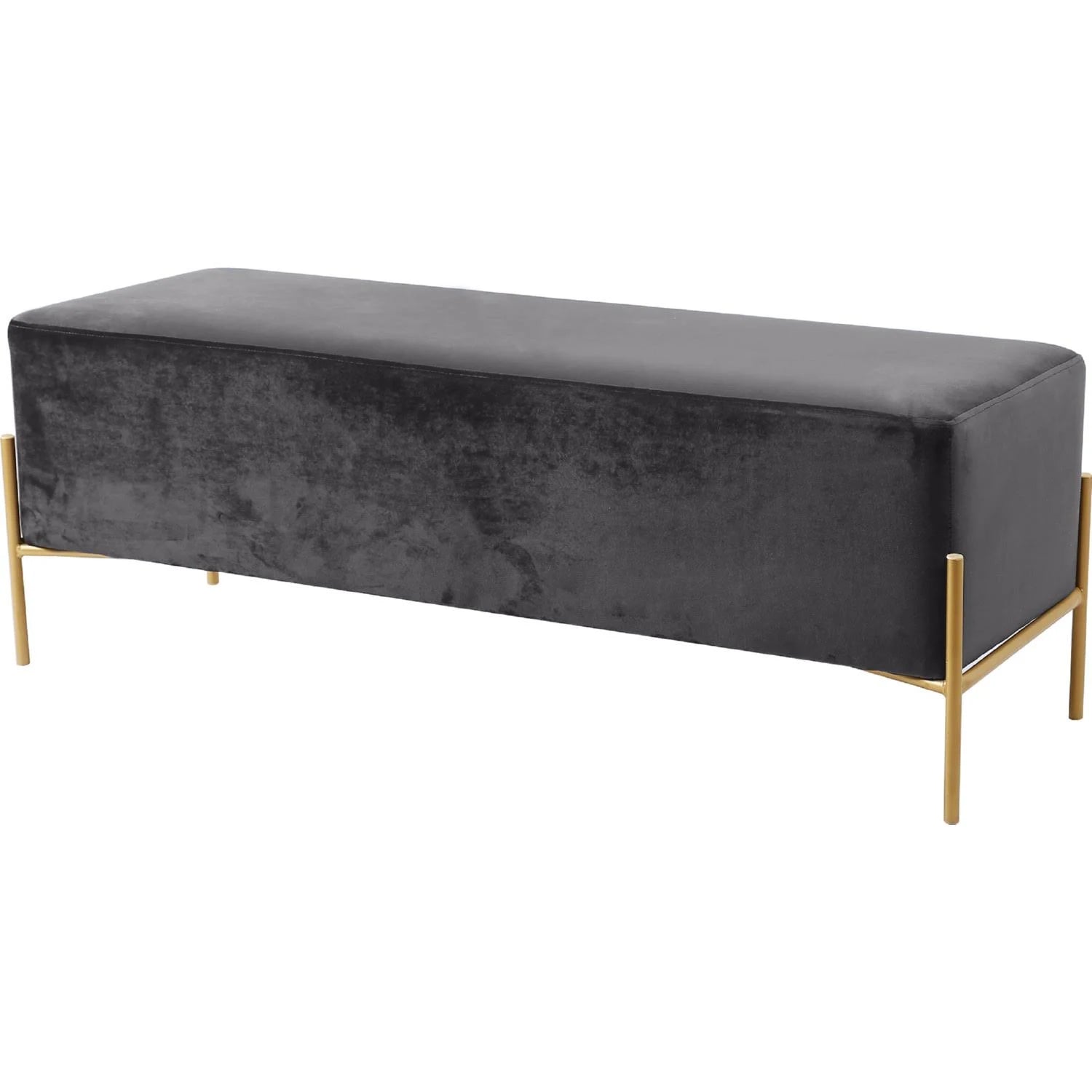 Grey Velvet Bench M5139
