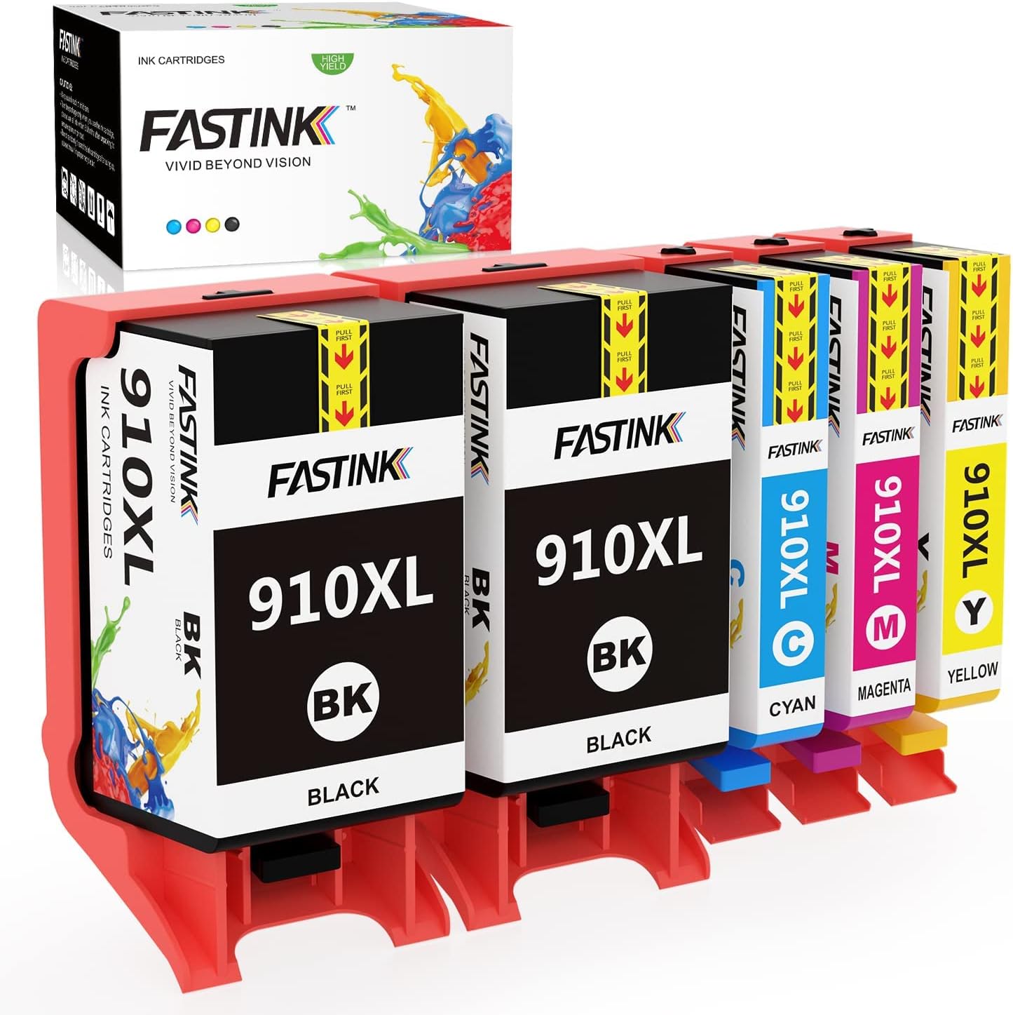 Remanufactured Ink Cartridge Combo Pack 910XL 5Pack (2Black+3Color) V190