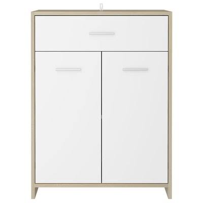 White Sonoma Oak Chipboard Bathroom Cabinet W7721