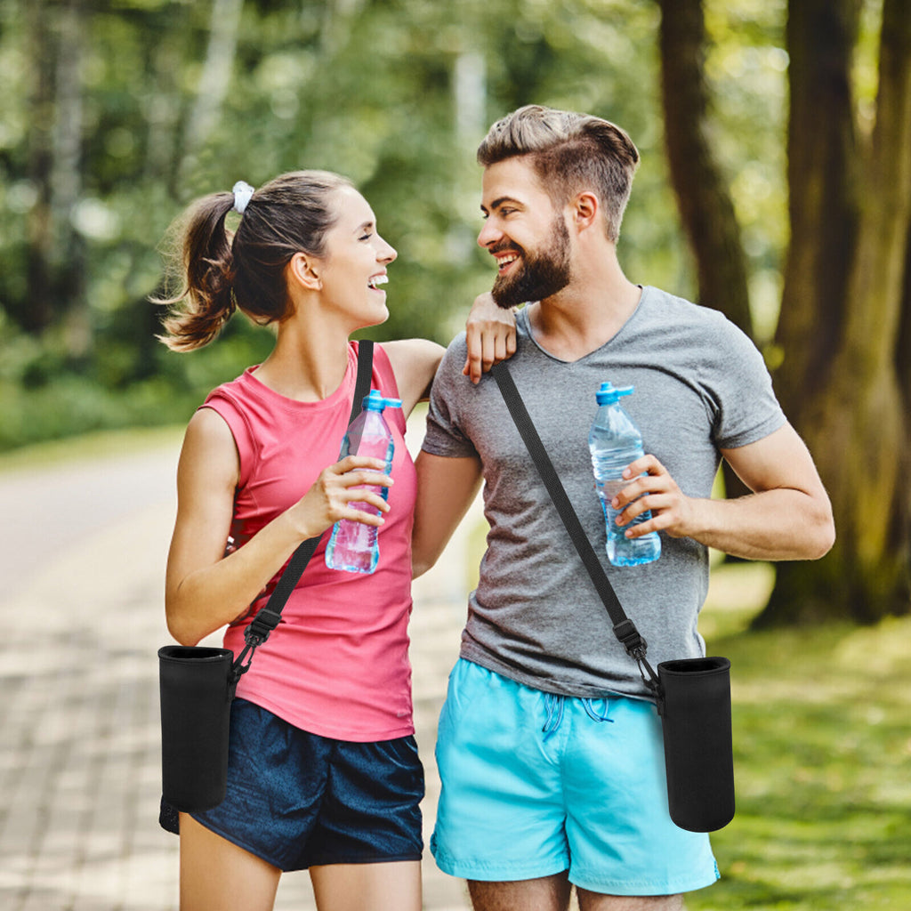 2Pcs Insulated Water Bottle Bags with Adjustable Shoulder Strap D268944