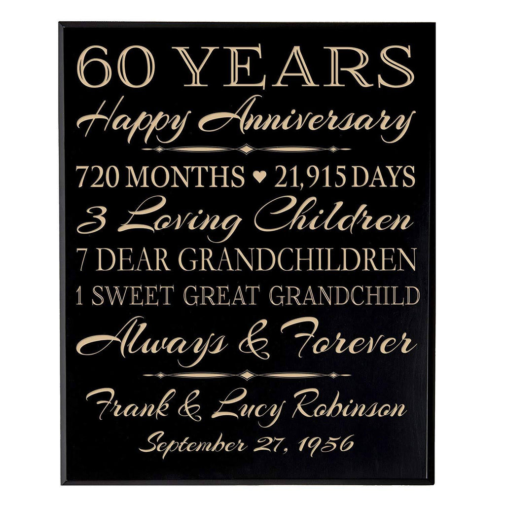 60th Anniversary Wall Plaque Black Veneer Wood A613775