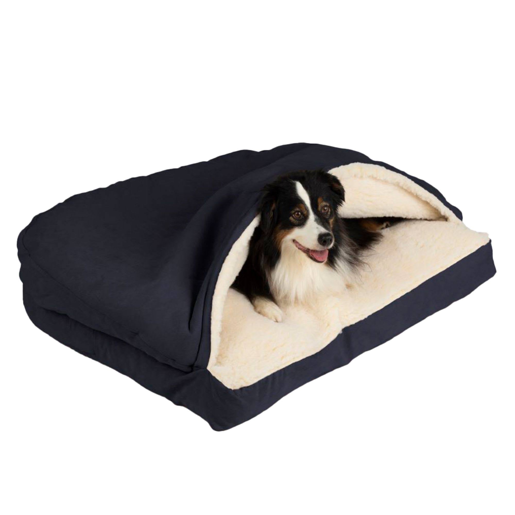 Navy Rectangle Cozy Cave Dog Bed C6364