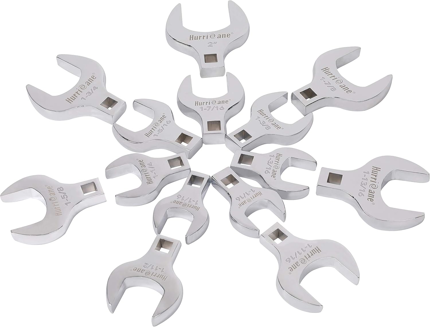 1/2" Drive Jumbo Crowfoot Wrench Set, SAE 1-1/16" to 2", 14 Piece E8972