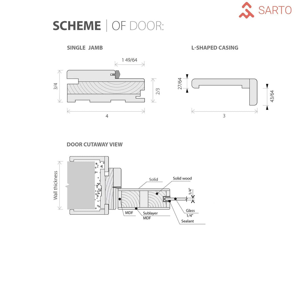 Solid French Double Doors 64 x 84 inches Wood Closet Bedroom Doors S550