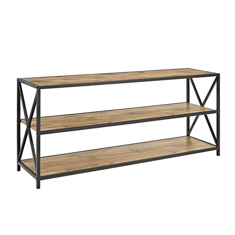 2 Shelf Wide Bookcase in Barnwood D552