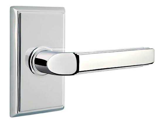 Flat Black Privacy Lever with Rectangular Rose A31810