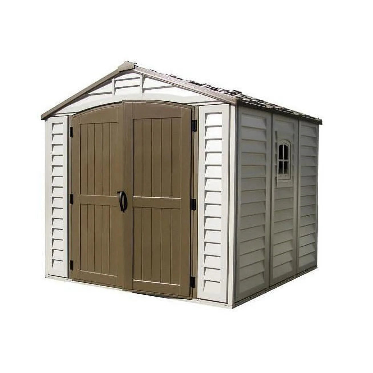 Offwhite/Brown 8x8 Outdoor Storage Shed L553482