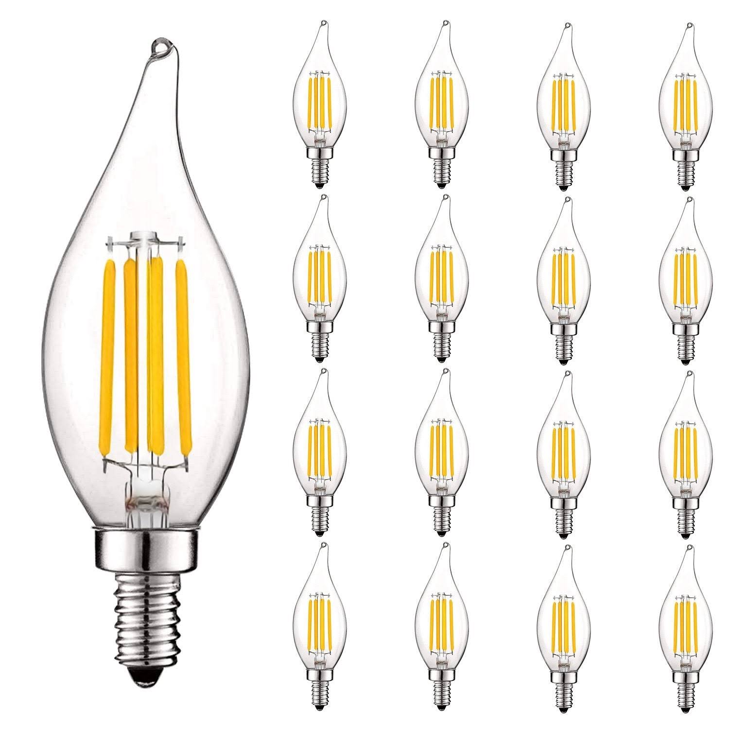 16 Pack Dimmable 5W LED Candelabra Bulbs E12 Base M359392