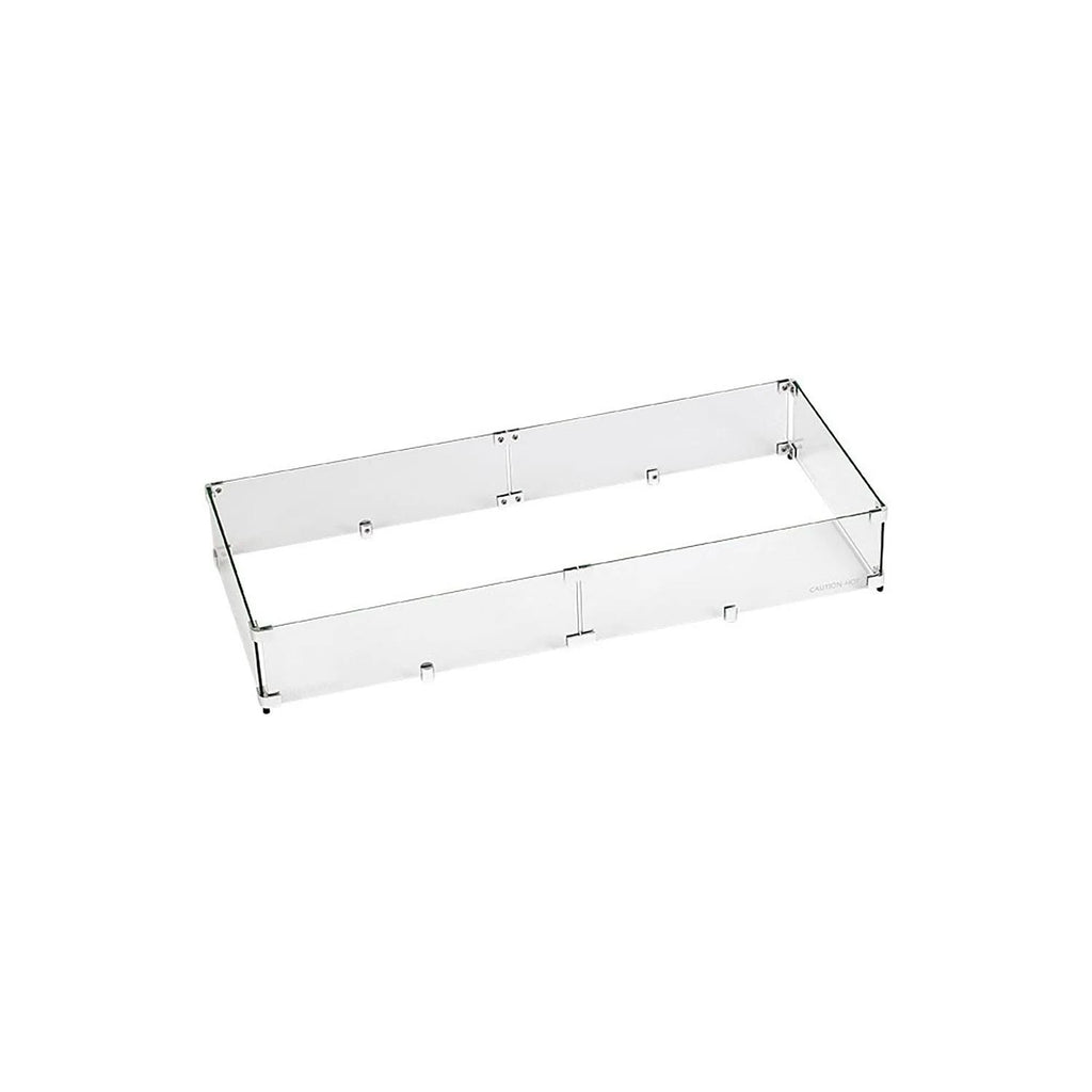 Rectangular Fire Pit Glass Wind Guard, 41x17 inch P12584