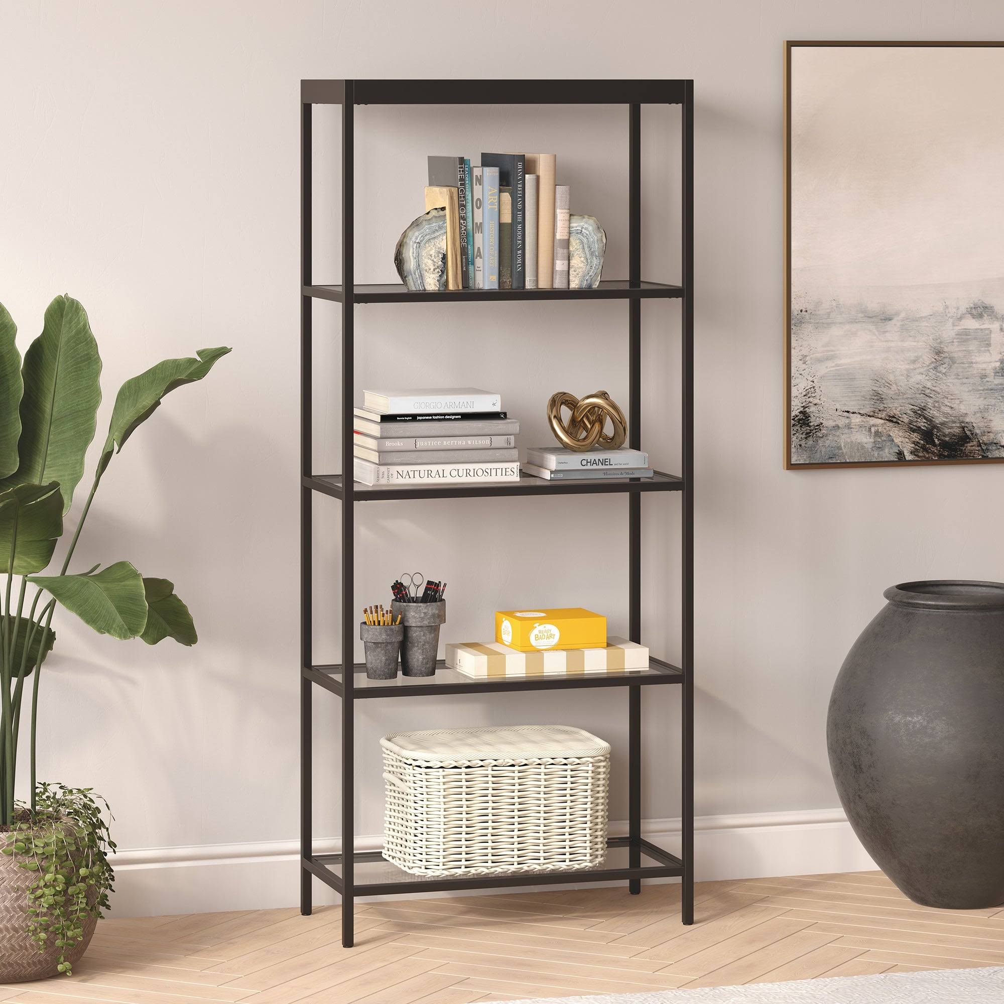 Brass Finish Bookcase Z1657