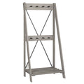 Grey Solid Wood Hall Tree with Shelf and 8 Hooks U87705