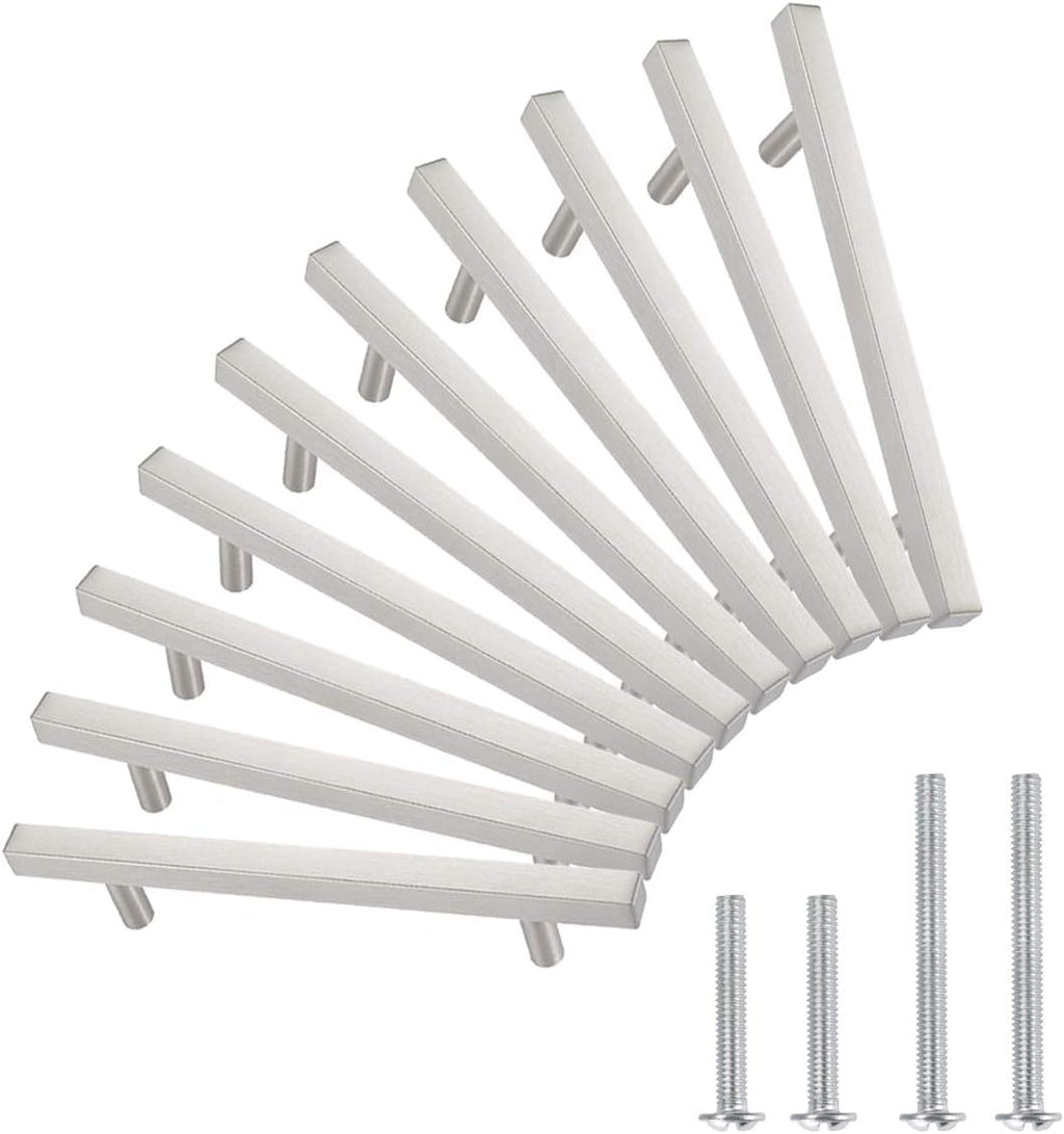 50 Pack Square Cabinet Handle 8.75 Length Satin Nickel V20745