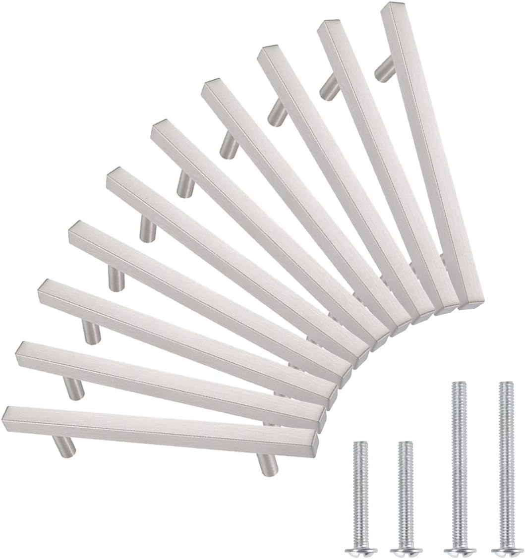 50 Pack Square Cabinet Handle 8.75 Length Satin Nickel V20745