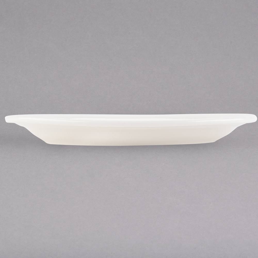 American White Eggshell Wide Rim Rolled Edge Oval China Platter B557