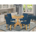 5 Piece Antique Round Table and 4 Parson Chair with Oak Leg and Pu Leather Z360647