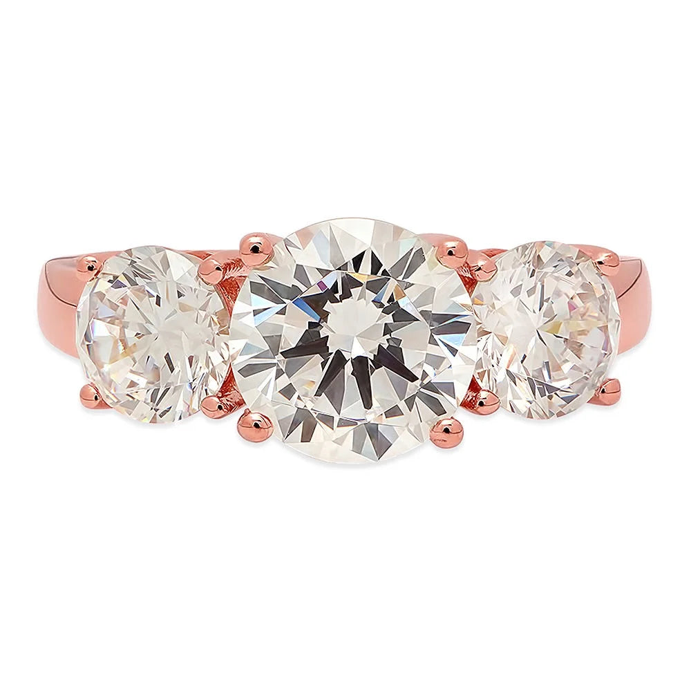 18K Rose Gold Three-Stone Diamond Engagement Ring L784677