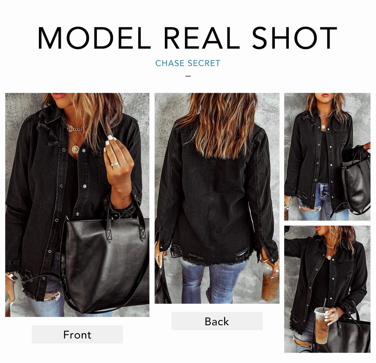 Distressed Denim Jacket K268