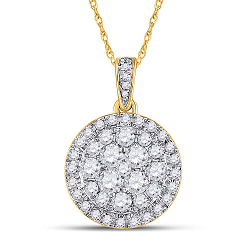 14kt Yellow Gold Diamond Cluster Pendant 1 Cttw B830834