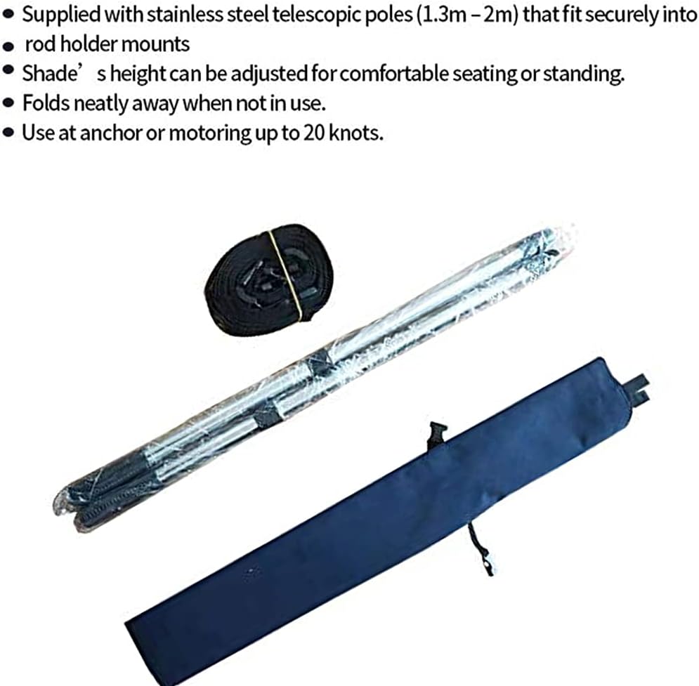 Boat Shade Kit with Stainless Steel Telescopic Rod, Dark Blue, 4ft x 5ft V547