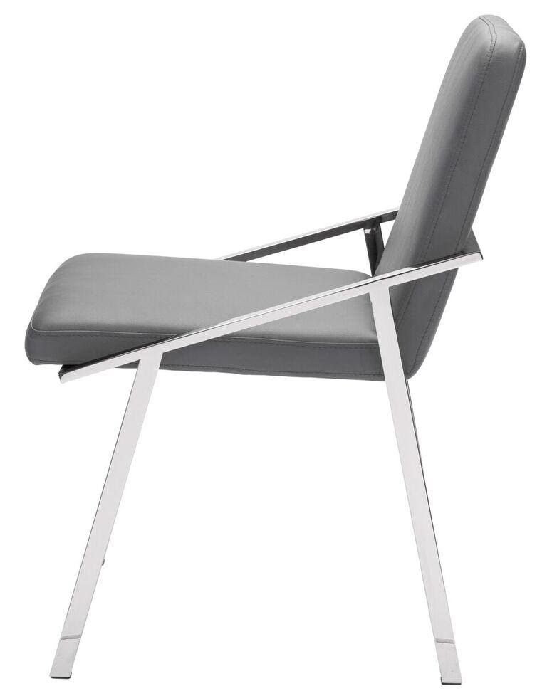 White/Polished Stainless Dining Chair Z55296