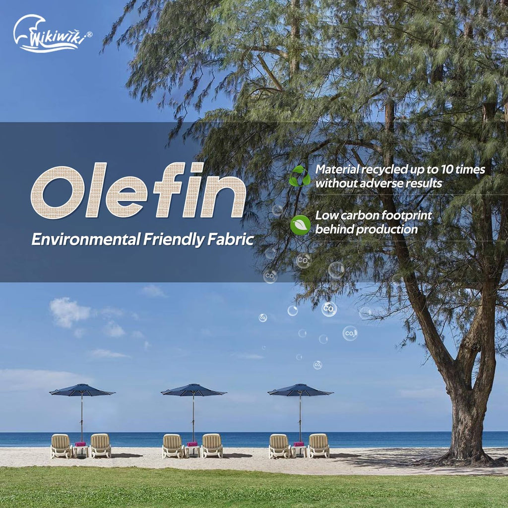Navy Blue Rectangular Olefin Market Umbrella P7810