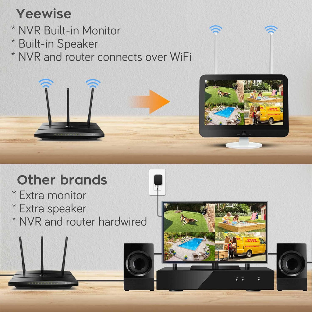 2K Wireless Security Camera System with 12 HD Monitor and 4pcs Cameras B556366